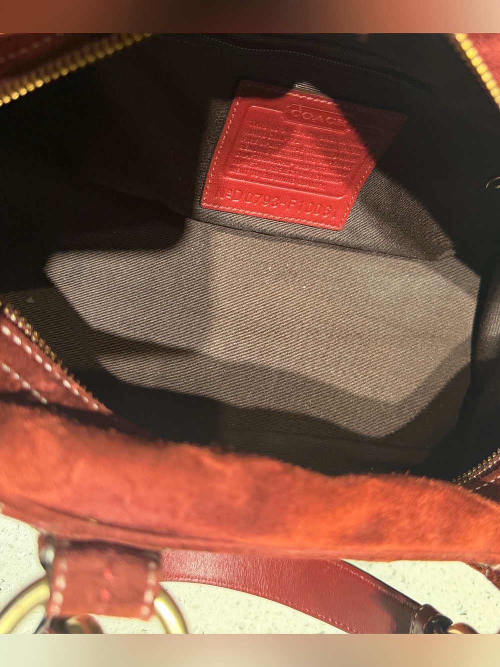 Coach Mia Suede in Deep red shoulder bag - Picture 15 of 16